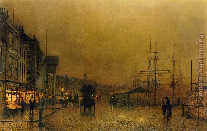 Salthouse Dock Liverpool painting - John Atkinson Grimshaw Salthouse Dock Liverpool art painting